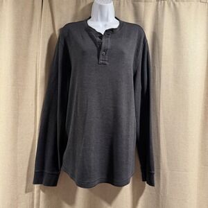 Sonoma Thermal Henley Long Sleeve Shirt Cotton Blend Mens XL